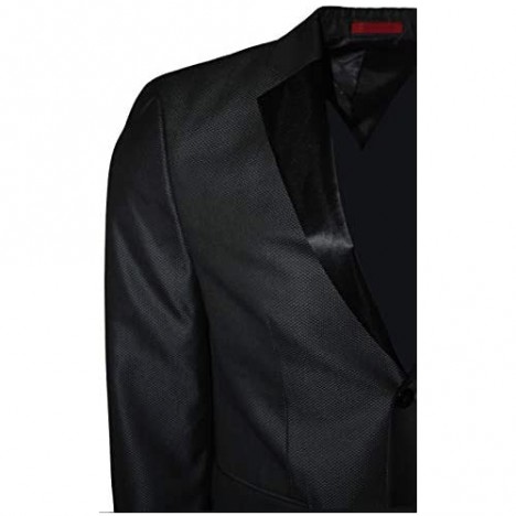 Alfani Men's Slim-Fit Black Micro-Grid Dinner Jacket 38S