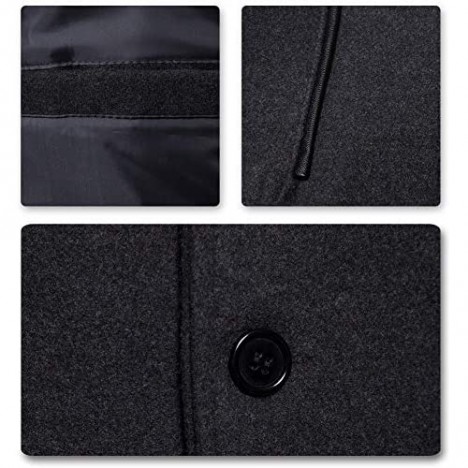 AOWOFS Men's Peacoat Suit Jacket Single-Breasted Irregular Hem Coat V-Neck Slim Business Blazer