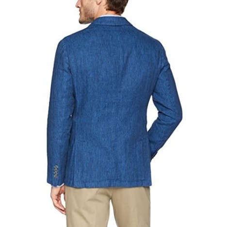 Bugatchi Men's Two Button Unconstructed Single Breasted Night Blue Blazer