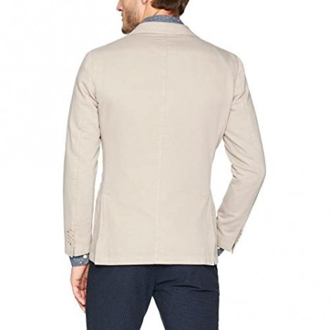 Bugatchi Men's Two Button Unconstructed Single Breasted Sand Blazer
