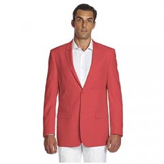 CONCITOR Men's Suit Jacket Separate Blazer Coat Solid CORAL PINK Color 2 Buttons