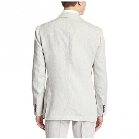 Hardy Amies Men's 2 Button Patch Pocket Notch Lapel Linen Sportcoat