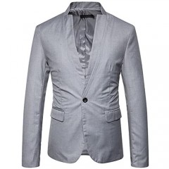JASSYOY Men's Slim Fit Stand Collar Center Vent Blazer Coats Jackets