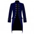 Mens Blue Velvet Vintage Goth Steampunk Victorian Handmade Frock Coat (4XL Blue)