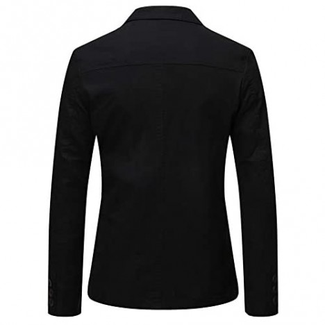 Mens Casual Autumn Cotton Jacket 3 Button Classic Fit Blazer Sport Coat Tops