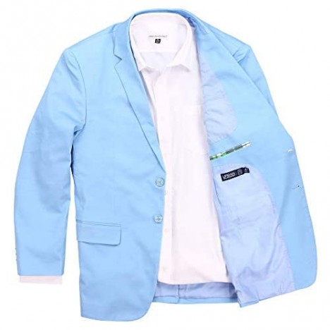 Mens Casual Blazer Sport Coat Jacket (Sky Blue