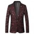 Mens Casual Lightning Print Blazer 1 Button Dress Suit Jacket Dinner Sport Coat