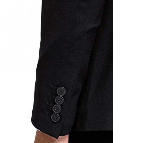oodji Ultra Men's Slim-Fit Buttoned Blazer Black US 42 / EU 52 / L