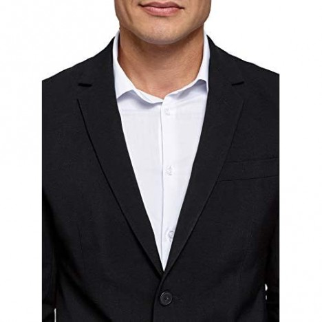 oodji Ultra Men's Slim-Fit Buttoned Blazer Black US 46 / EU 56 / XL