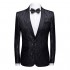 OUYE Men's Classic Jacquard Tuxedo Wedding Formal Blazer