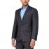 Ryan Seacrest Mens Two Button Wool Plaid Blazer Gray 40