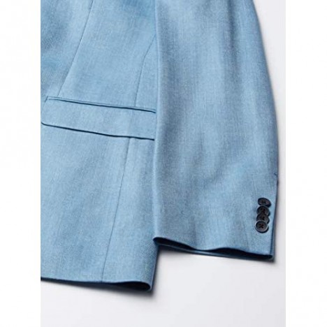 Vince Camuto Men's Two Button Modern Fit Pindot Blazer Light Blue 40 Long