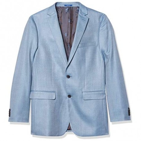 Vince Camuto Men's Two Button Modern Fit Pindot Blazer Light Blue 40 Long
