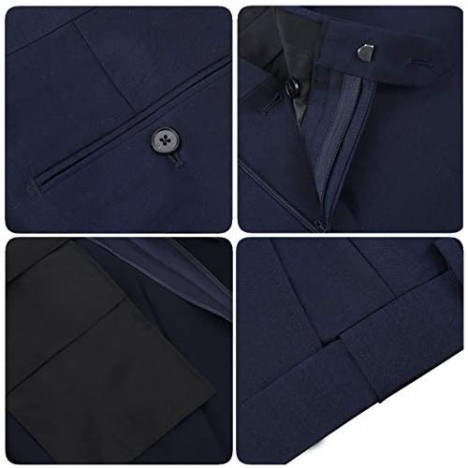 Men's Slim Fit 2 Piece Suit Two Button Blazer Tux Vest & Trousers Fashion Style