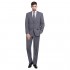 P&L Men's Two-Piece Classic Fit Office 2 Button Suit Jacket & Pleated Pants Set Grey 46 Short / Waist 40"