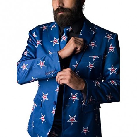 Stir Clothing Co. Mens Patriotic American Flag Prom Suit 4-Piece