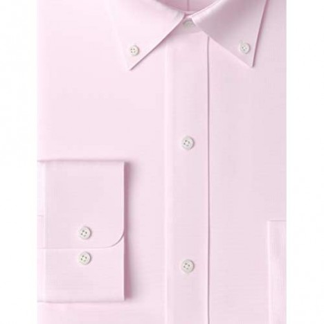 Brand - Buttoned Down Men's Classic Fit Button Collar Solid Non-Iron Dress Shirt Light Pink w/ Pocket 14.5 Neck 32 Sleeve