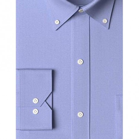Brand - Buttoned Down Men's Tailored-Fit Button Collar Pinpoint Non-Iron Dress Shirt Blue 17.5 Neck 32 Sleeve