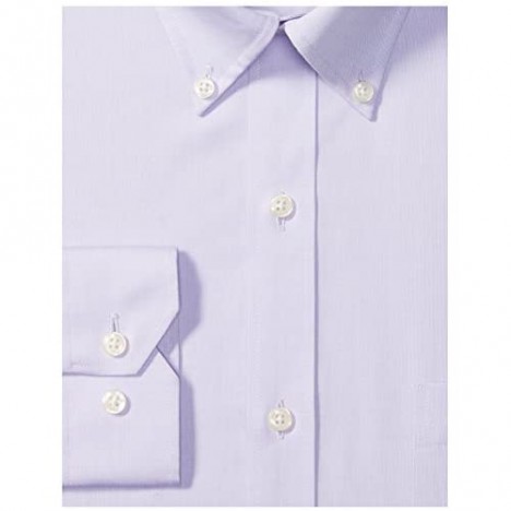 Brand - Buttoned Down Men's Tailored-Fit Button Collar Pinpoint Non-Iron Dress Shirt Purple 19.5 Neck 38 Sleeve (Big and Tall)
