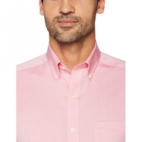 Brand - Buttoned Down Men's Tailored-Fit Button Collar Pinpoint Non-Iron Dress Shirt Pink 16.5 Neck 37 Sleeve