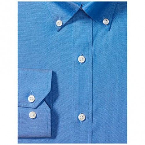 Brand - Buttoned Down Men's Tailored-Fit Button Collar Pinpoint Non-Iron Dress Shirt French Blue 17 Neck 32 Sleeve