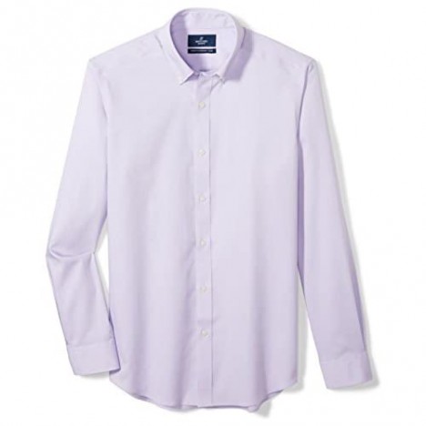Brand - Buttoned Down Men's Tailored-Fit Button Collar Pinpoint Non-Iron Dress Shirt Purple 15.5 Neck 35 Sleeve