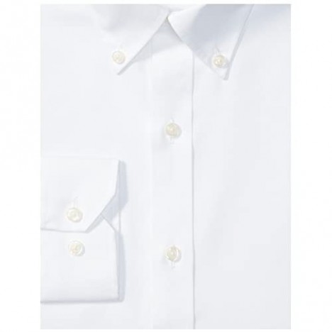 Brand - Buttoned Down Men's Tailored-Fit Button Collar Pinpoint Non-Iron Dress Shirt White 16 Neck 37 Sleeve