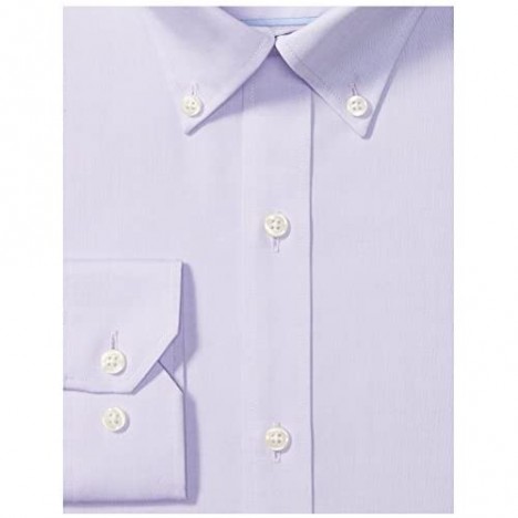 Brand - Buttoned Down Men's Tailored-Fit Button Collar Pinpoint Non-Iron Dress Shirt Purple 15.5 Neck 36 Sleeve