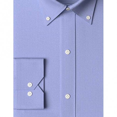 Brand - Buttoned Down Men's Tailored-Fit Button Collar Pinpoint Non-Iron Dress Shirt Blue 15.5 Neck 32 Sleeve