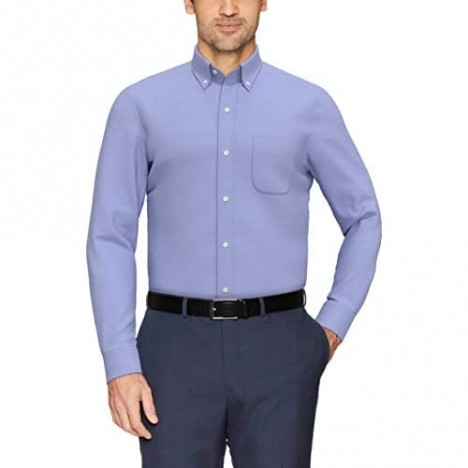Brand - Buttoned Down Men's Tailored-Fit Button Collar Pinpoint Non-Iron Dress Shirt Blue 18.5 Neck 34 Sleeve (Big and Tall)