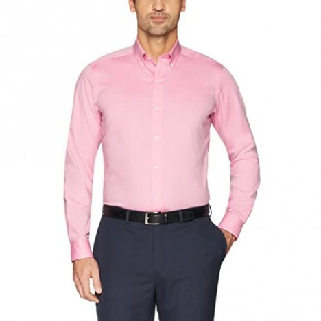 Brand - Buttoned Down Men's Tailored-Fit Button Collar Pinpoint Non-Iron Dress Shirt Pink 16 Neck 34 Sleeve