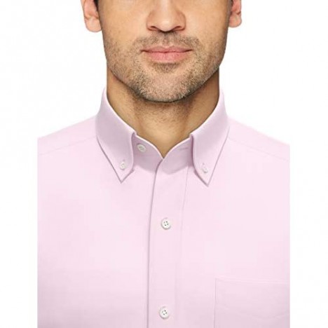 Brand - Buttoned Down Men's Tailored-Fit Button Collar Pinpoint Non-Iron Dress Shirt Light Pink 16 Neck 33 Sleeve
