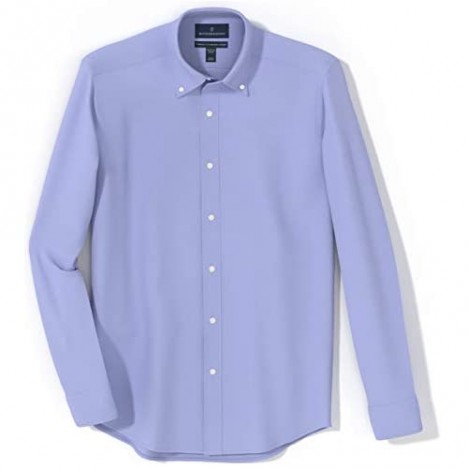 Brand - Buttoned Down Men's Tailored-Fit Button Collar Pinpoint Non-Iron Dress Shirt Blue 17 Neck 34 Sleeve
