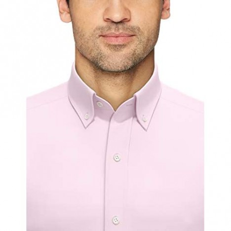 Brand - Buttoned Down Men's Tailored-Fit Button Collar Pinpoint Non-Iron Dress Shirt Light Pink 18.5 Neck 35 Sleeve