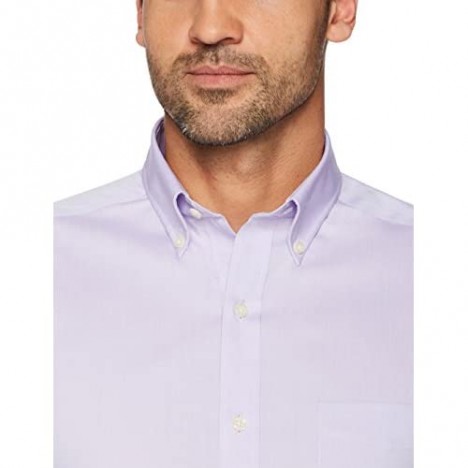 Brand - Buttoned Down Men's Tailored-Fit Button Collar Pinpoint Non-Iron Dress Shirt Purple 19.5 Neck 36 Sleeve (Big and Tall)
