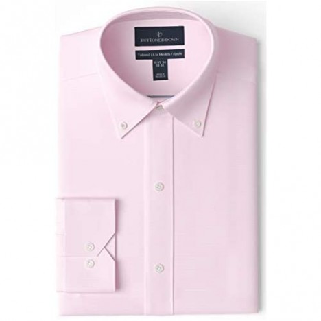 Brand - Buttoned Down Men's Tailored-Fit Button Collar Pinpoint Non-Iron Dress Shirt Light Pink 17.5 Neck 35 Sleeve