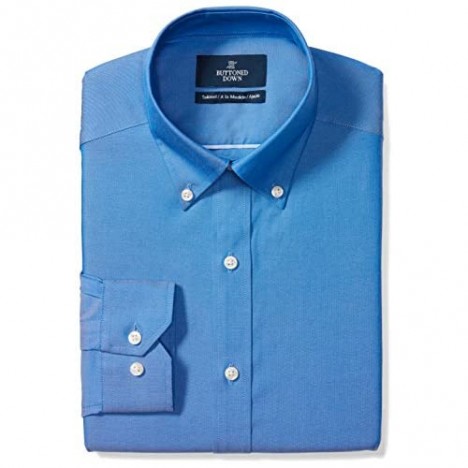 Brand - Buttoned Down Men's Tailored-Fit Button Collar Pinpoint Non-Iron Dress Shirt French Blue 15 Neck 35 Sleeve