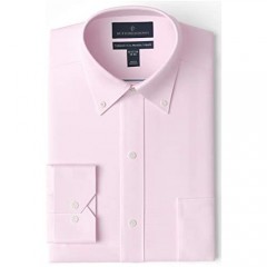 Brand - Buttoned Down Men's Tailored-Fit Button Collar Pinpoint Non-Iron Dress Shirt Light Pink 18.5 Neck 34 Sleeve