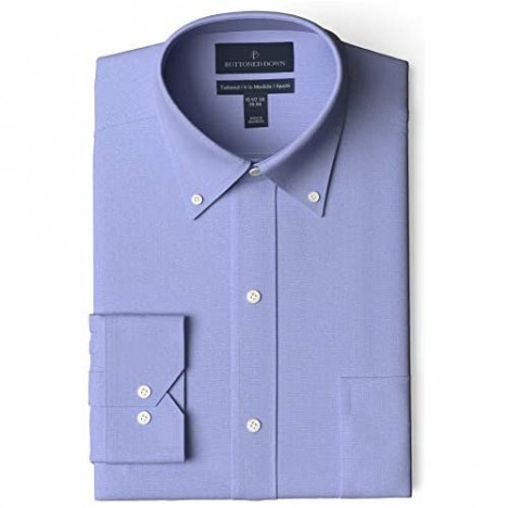 Brand - Buttoned Down Men's Tailored-Fit Button Collar Pinpoint Non-Iron Dress Shirt Blue 18.5 Neck 34 Sleeve (Big and Tall)