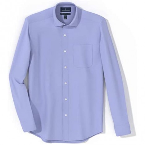 Brand - Buttoned Down Men's Tailored Fit Spread Collar Solid Non-Iron Dress Shirt Blue w/ Pocket 16.5 Neck 36 Sleeve