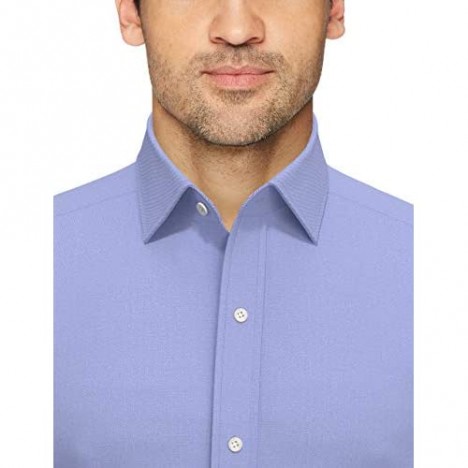 Brand - Buttoned Down Men's Tailored Fit Spread Collar Solid Non-Iron Dress Shirt Blue 19.5 Neck 39 Sleeve