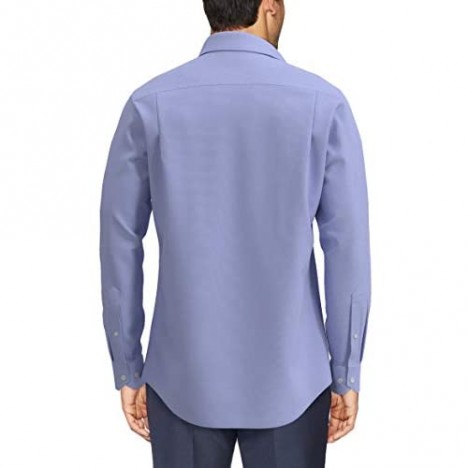 Brand - Buttoned Down Men's Tailored Fit Spread Collar Solid Non-Iron Dress Shirt Blue w/ Pocket 19 Neck 38 Sleeve