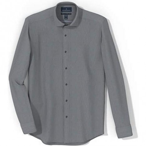 Brand - Buttoned Down Men's Tailored Fit Spread Collar Solid Non-Iron Dress Shirt Charcoal Heather 15.5 Neck 35 Sleeve