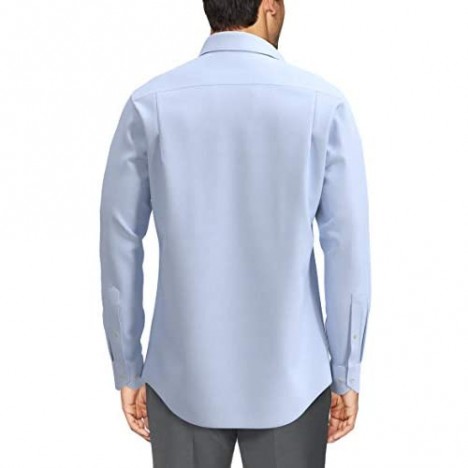 Brand - Buttoned Down Men's Tailored Fit Spread Collar Solid Non-Iron Dress Shirt Light Blue w/ Pocket 17 Neck 32 Sleeve