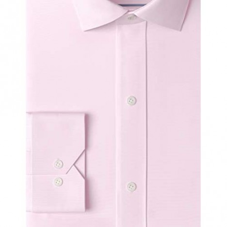 Brand - Buttoned Down Men's Tailored Fit Spread Collar Solid Non-Iron Dress Shirt Light Pink 18 Neck 36 Sleeve