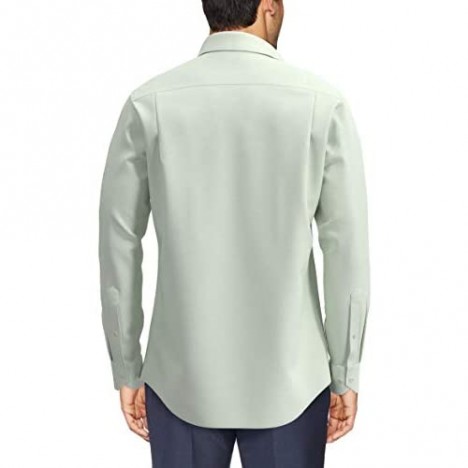 Brand - Buttoned Down Men's Tailored Fit Spread Collar Solid Non-Iron Dress Shirt Light Green w/ Pocket 17 Neck 32 Sleeve