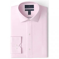 Brand - Buttoned Down Men's Tailored Fit Spread Collar Solid Non-Iron Dress Shirt Light Pink 17 Neck 32 Sleeve