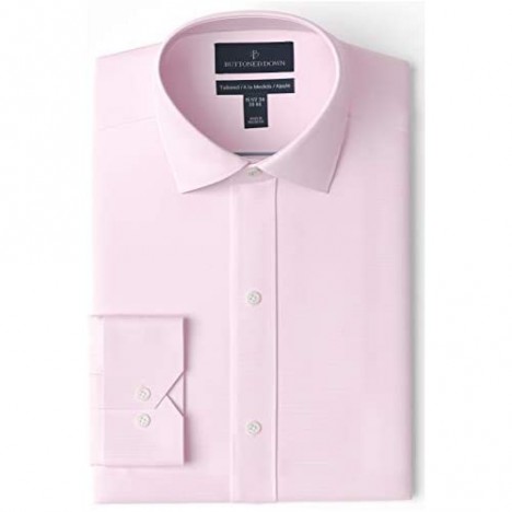 Brand - Buttoned Down Men's Tailored Fit Spread Collar Solid Non-Iron Dress Shirt Light Pink 18 Neck 36 Sleeve