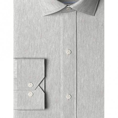 Brand - Buttoned Down Men's Tailored Fit Spread Collar Solid Non-Iron Dress Shirt Medium Grey Heather 18.5 Neck 34 Sleeve