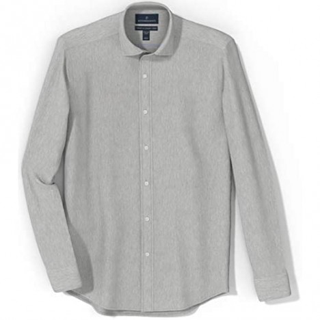 Brand - Buttoned Down Men's Tailored Fit Spread Collar Solid Non-Iron Dress Shirt Medium Grey Heather 18.5 Neck 34 Sleeve